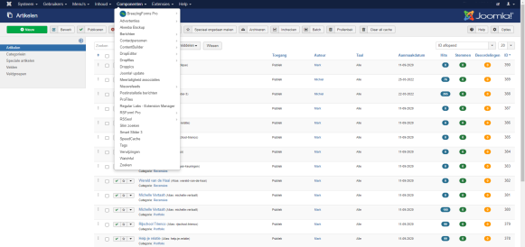 Joomla backend